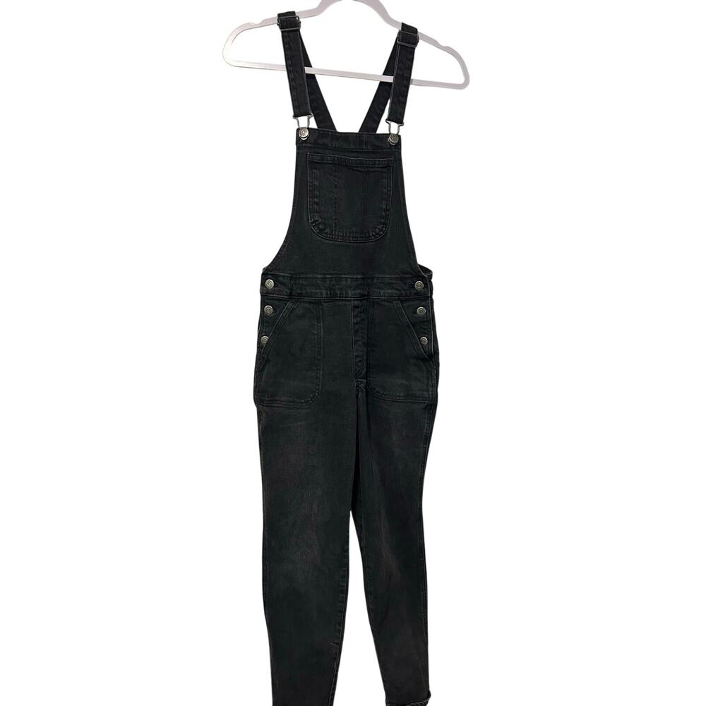 Old Navy O.G. Straight Black Y2K Jean Overalls Size 0 Women's Utility Denim